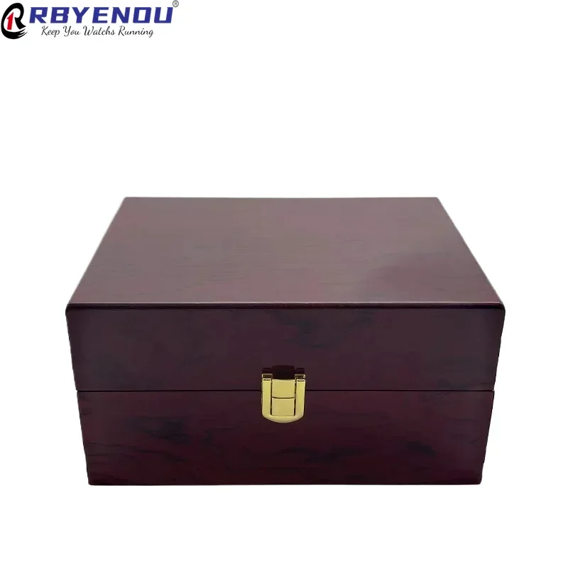 OEM Luxury Ins Gift Watch Box Storage Organizer Piano Paint Baking Atmosphere Simple Dust-proof Wood Customizable Logo Sureface