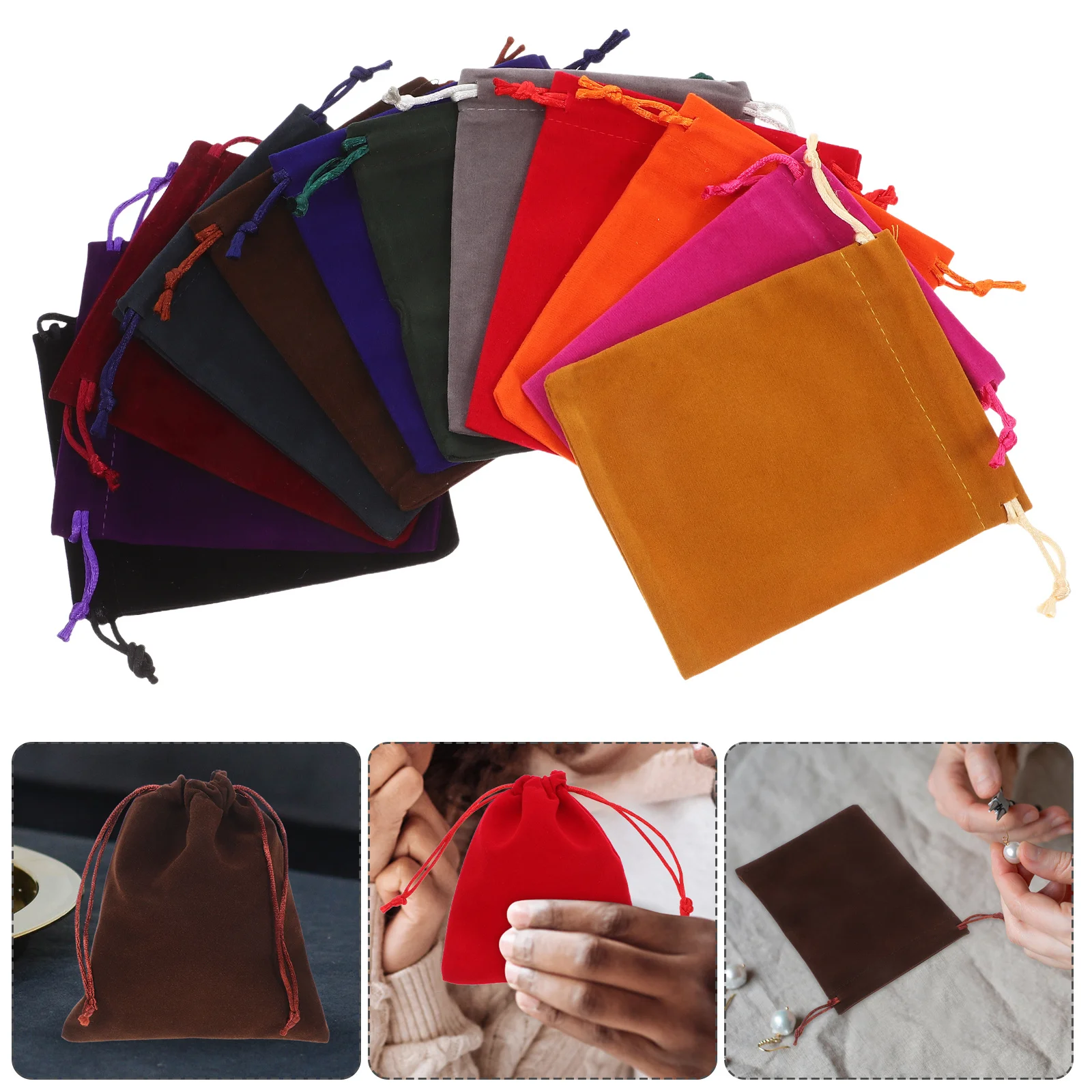 48Pcs Drawstring Pouches for Jewelry Storage Small Fabric Bags Organizers for Accessories Travel Gift Packaging
