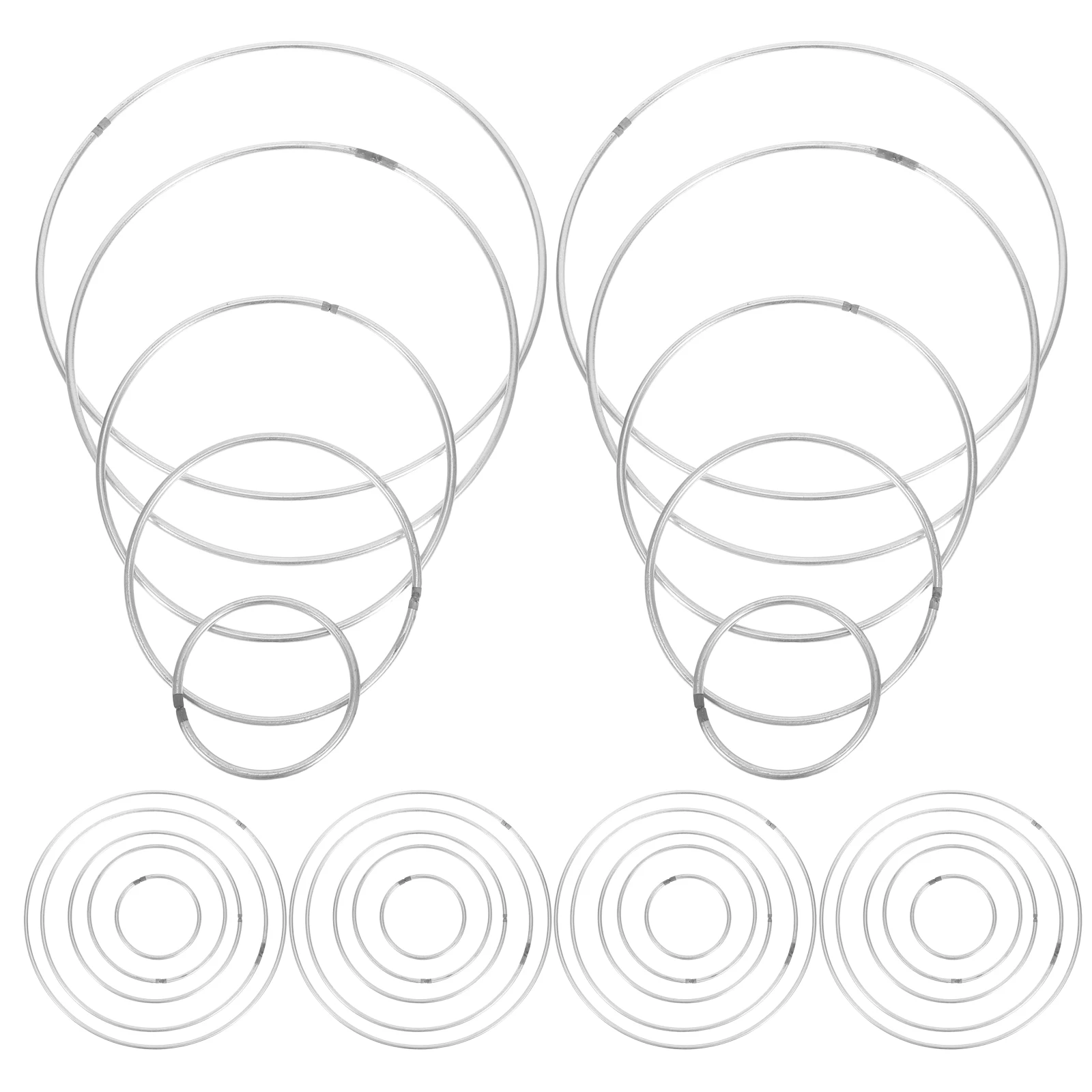

30Pcs Metal for Crafting 50mm 80mm 100mm 130mm 150mm Welded Hoops Dreamcatchers Floral Decorations