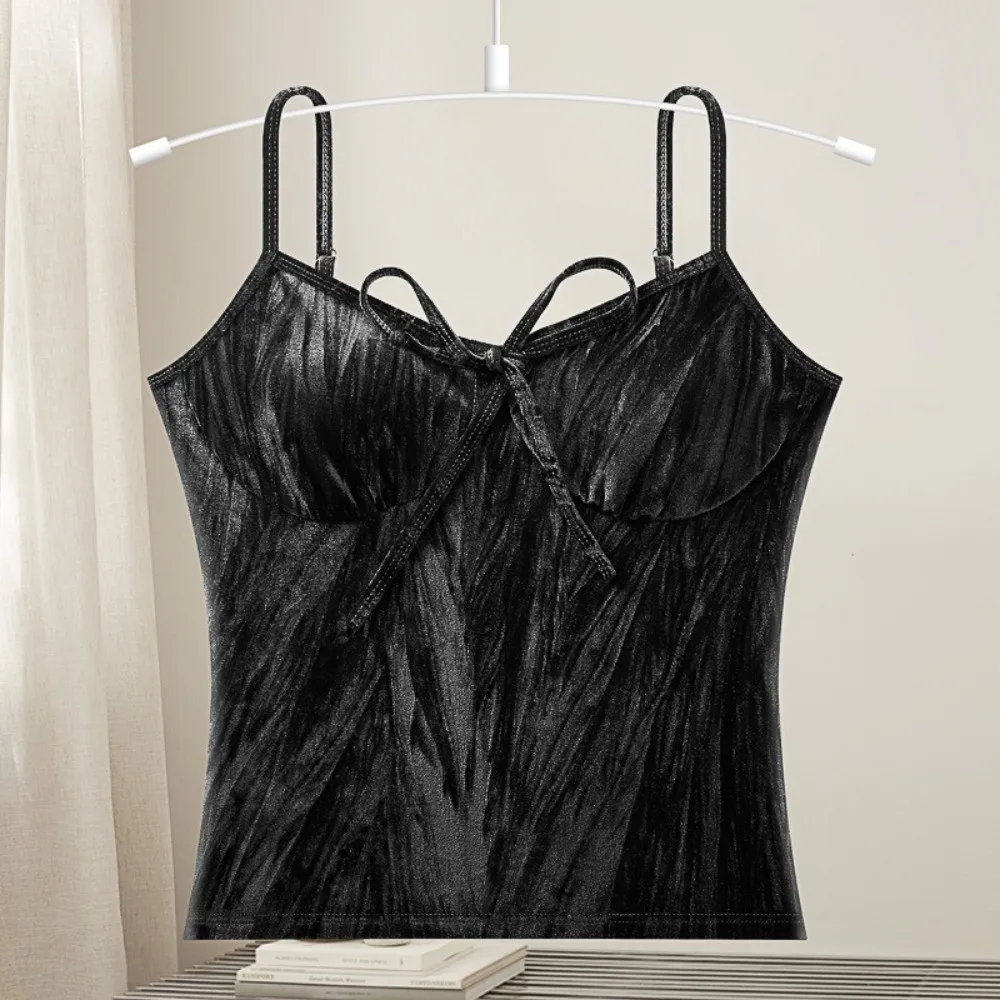 تنفس مع وسادة الصدر المخملية بروتيل غير أثر Bowknot المخملية مشد بلا أكمام سليم صالح المحاصيل القمم يوميا