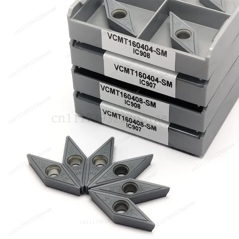 L-10pcs VCMT160404 VCMT160408 Turning Inserts Carbide Tips CNC Lathe Tools Alloy Cutting Blades Metal Machining