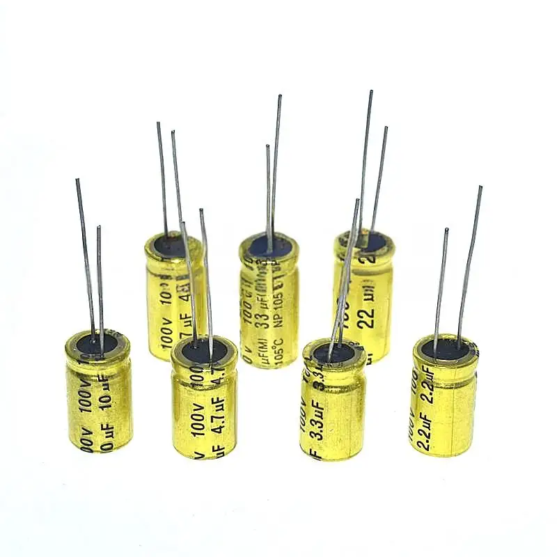 10PCS Fever-grade Audio Non-Polarized Electrolytic Capacitor NP 100V 1.5/2.2/3.3/4.7/6.8/10/22/33/47uF 8x12mm 100v2.2uf 100v10uf