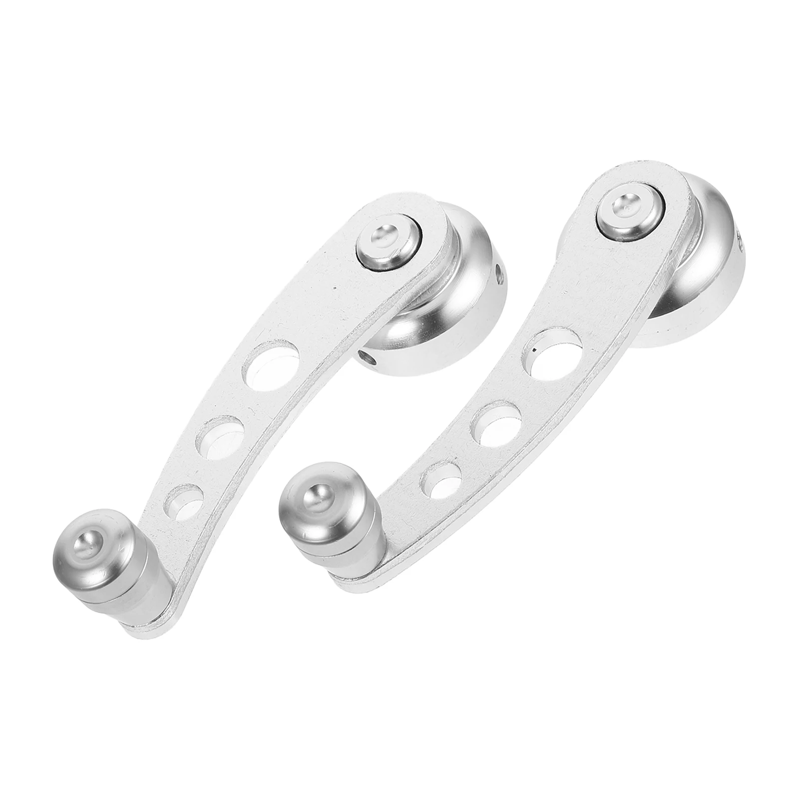 

2 pcs Car Handle Universal Window Handle Aluminum Alloy Winder Rocker Car Window Accessories Interior Silver Color Easy