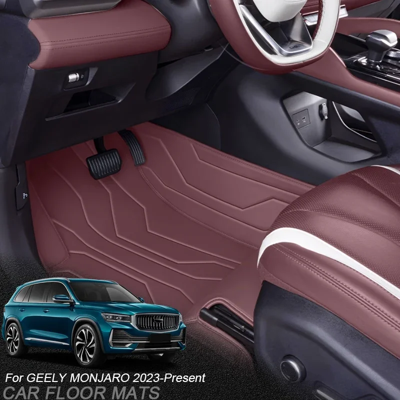 

For GEELY MONJARO 2023-Present Custom Nappa Leather Anti-Slip Car Foot Protect Mat Auto Luxury Waterproof Floor Pad Accessory