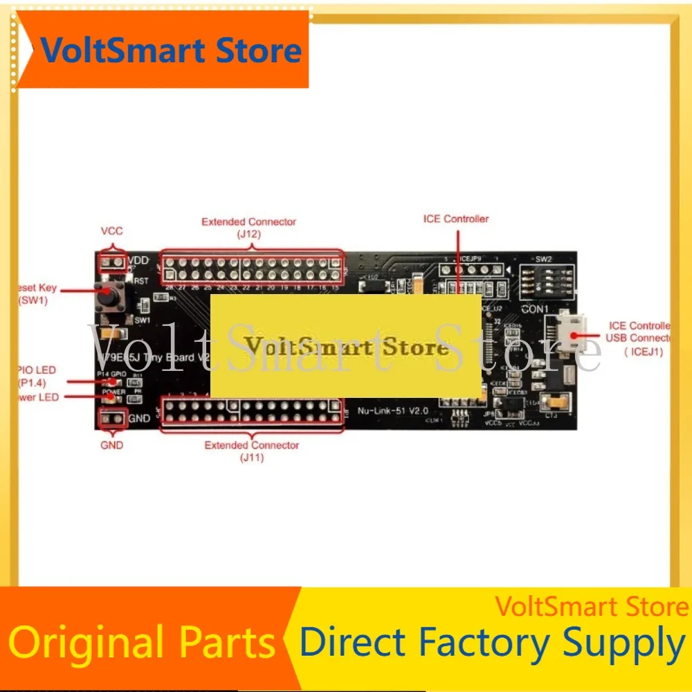 VoltSNuTiny-SDK-N79E715 Development Board, MCU Embedded Tool for Microcontroller Programming & DIY Projects