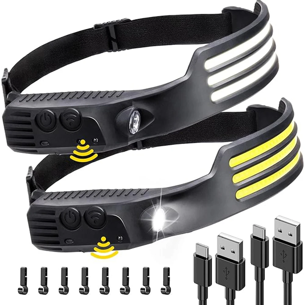

Powerful Induction COB LED Headlamp USB Rechargeable Head Flashlight Work light Outdoors Camping Search Light Fishing Head Torch