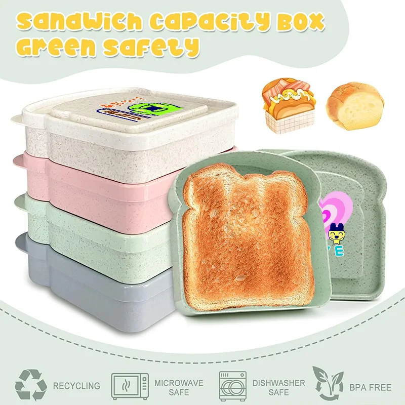 GoGo Tamagotchi ساندويتش حاويات علب الاغذية نخب صندوق تخزين مع غطاء المحمولة الغذاء حقيبة للتخزين الميكروويف علب الاغذية #5