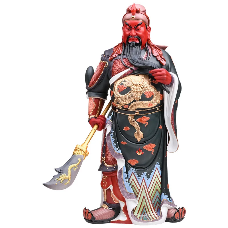 55-Inch Large Ceramic Guan Gong Vulcan God of Wealth Buddha Painting Guan Yu Statue Guan Erye Wealth Handicraft