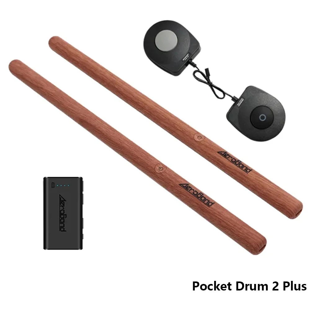 

Pocket Drum 2 Plus, juego de baquetas de aire electrónicas digitales somatosensoriales, baquetas, pedales, adaptador Bluetooth