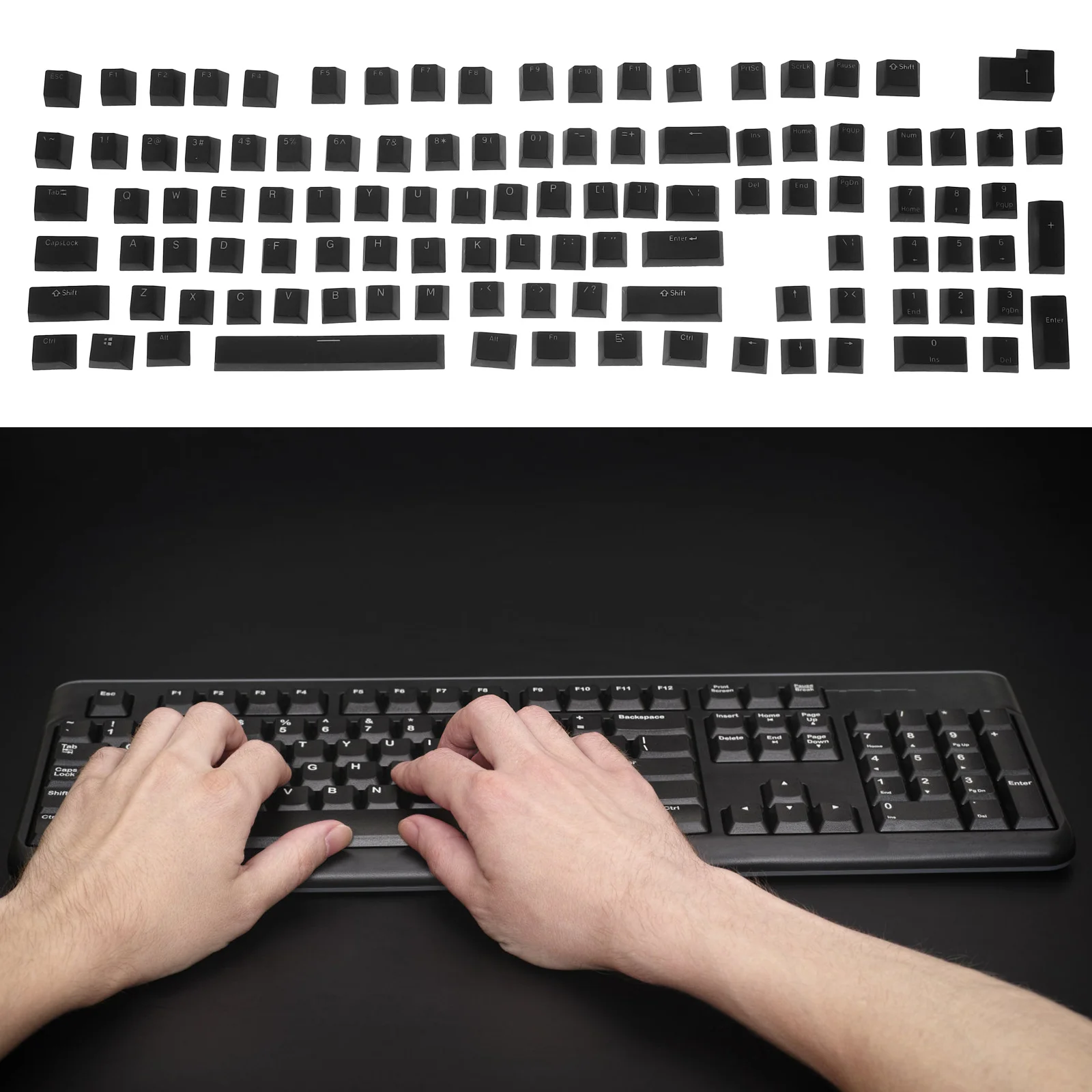 

1Set Mechanical Keyboard Keycaps Pbt Durable Portable Easy Install Stylish Key Caps Set for Gaming Keyboard Accessories