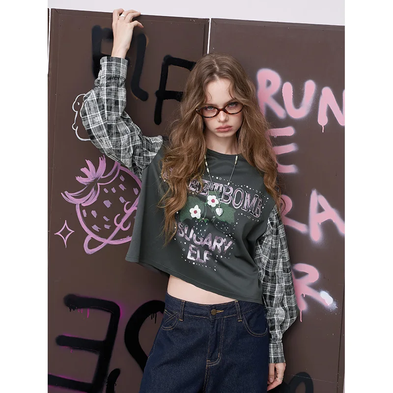 ELFSACK 2025 Autumn New Arrivals Loose Zippered Embroidered Long Sleeve Cardigan Hoodie Women Sports Casual Hoodies