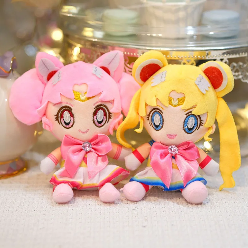 10cm Sailor Moon Series Tsukino Usagi Chibiusa Figures Blind Box Plush Claw Doll Collection Cute Keychain Doll Surprise Gift