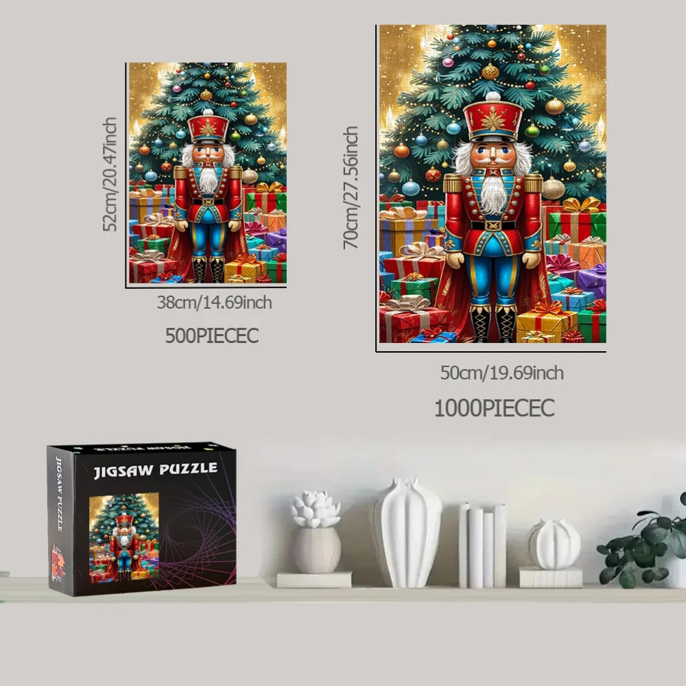 لعبة ألغاز كسارة البندق وشجرة عيد الميلاد، 500 قطعة/1000 قطعة، هدية لمتعة العائلة، ديكور المنزل، تحدي الدماغ، لغز ممتاز لـ