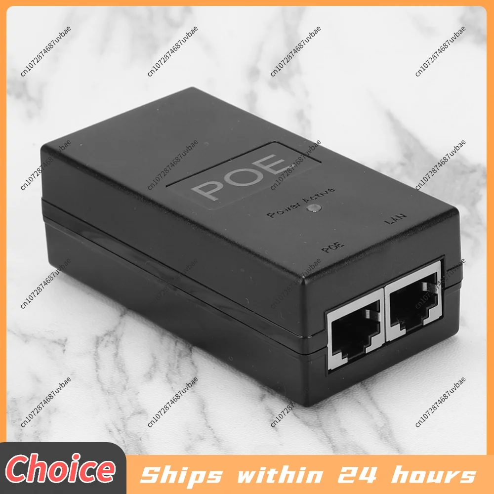 10/100Mbps Desktop POE Injector Power Supply Input 100V-240V Output 24V 0.5A for Surveillance CCTV IP Camera