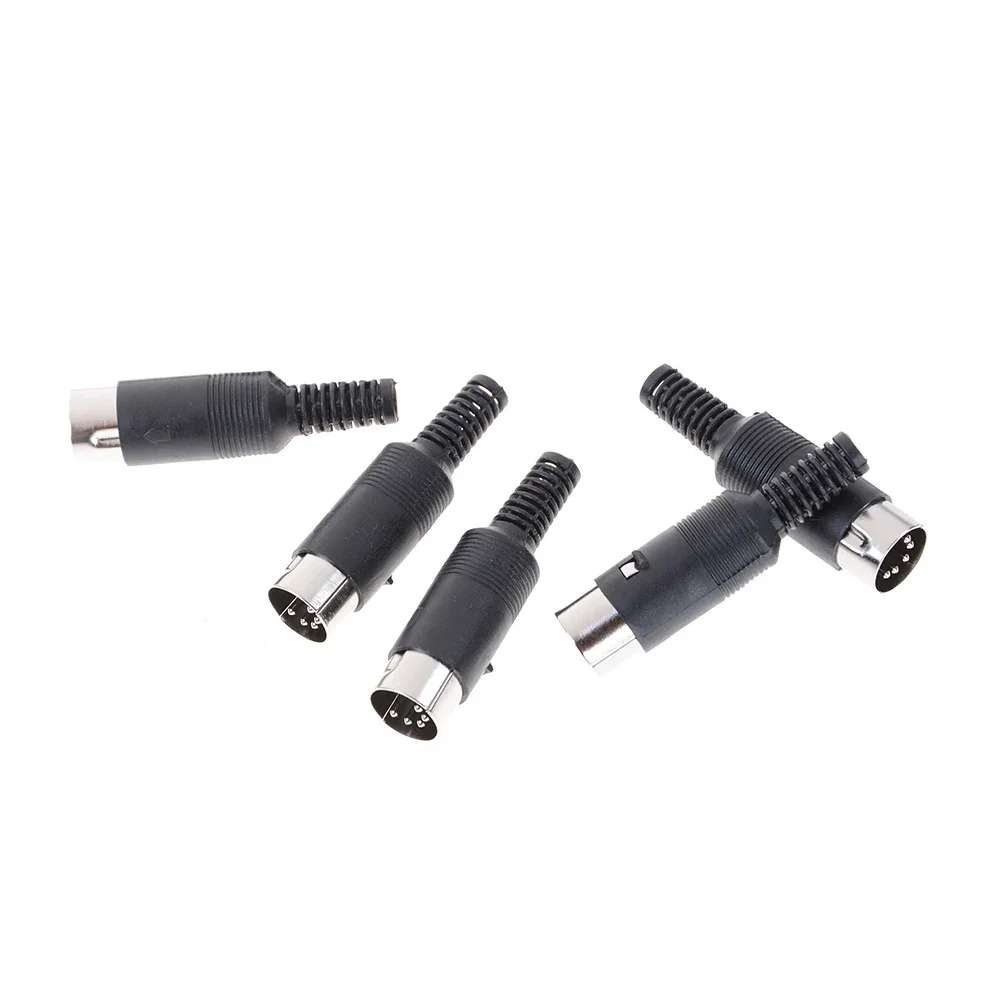5pcs/lot 5 Pin  Male Connector 5 Pin  Plug Jack With Plastic Handle Keyboard Cable Connector Adapter