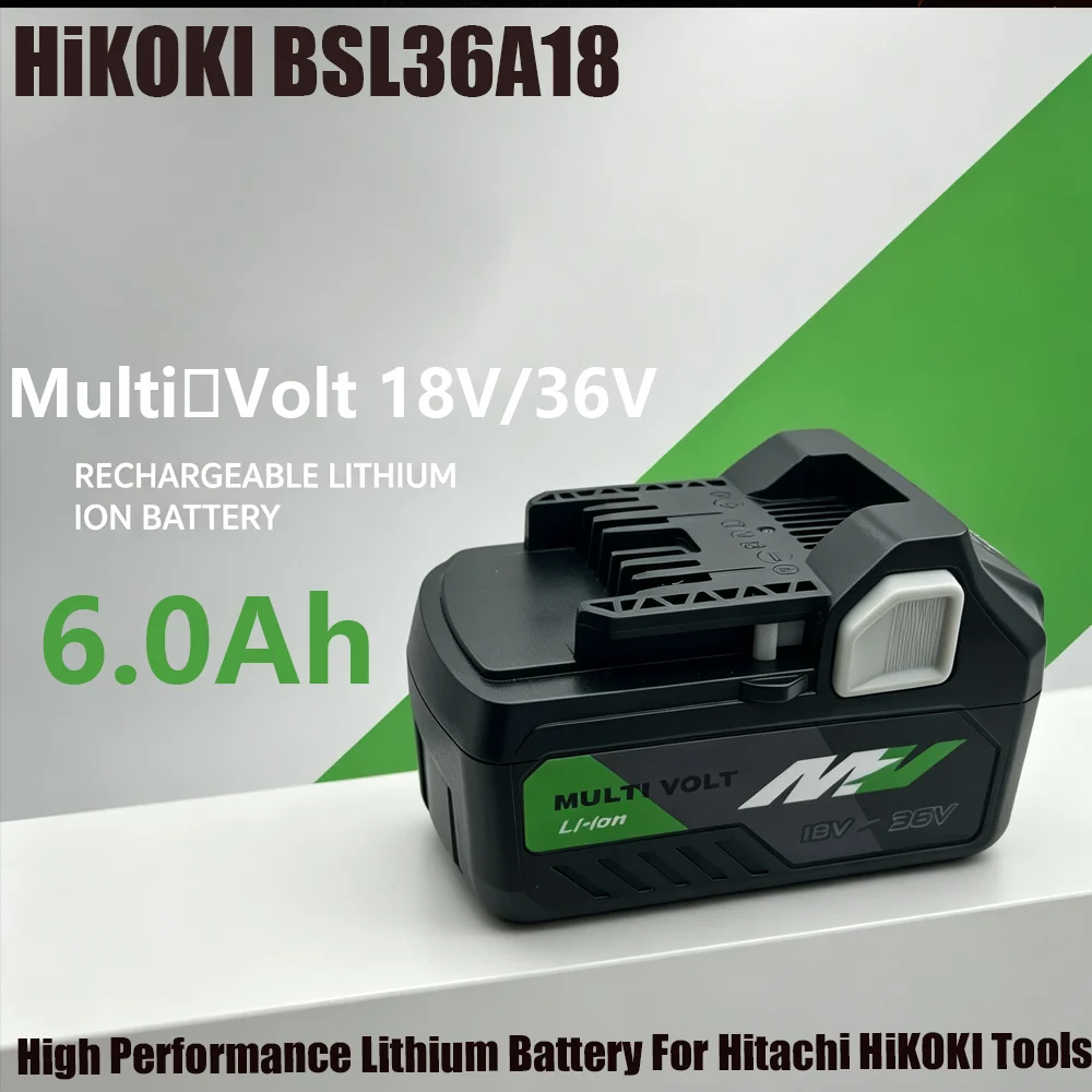 18V‑36V Multi‑Volt Li‑ion Replacement Battery HiKOKI BSL36A18 BSL36B18,6.0Ah High‑Cap Battery for Cordless Power Drill Grinder