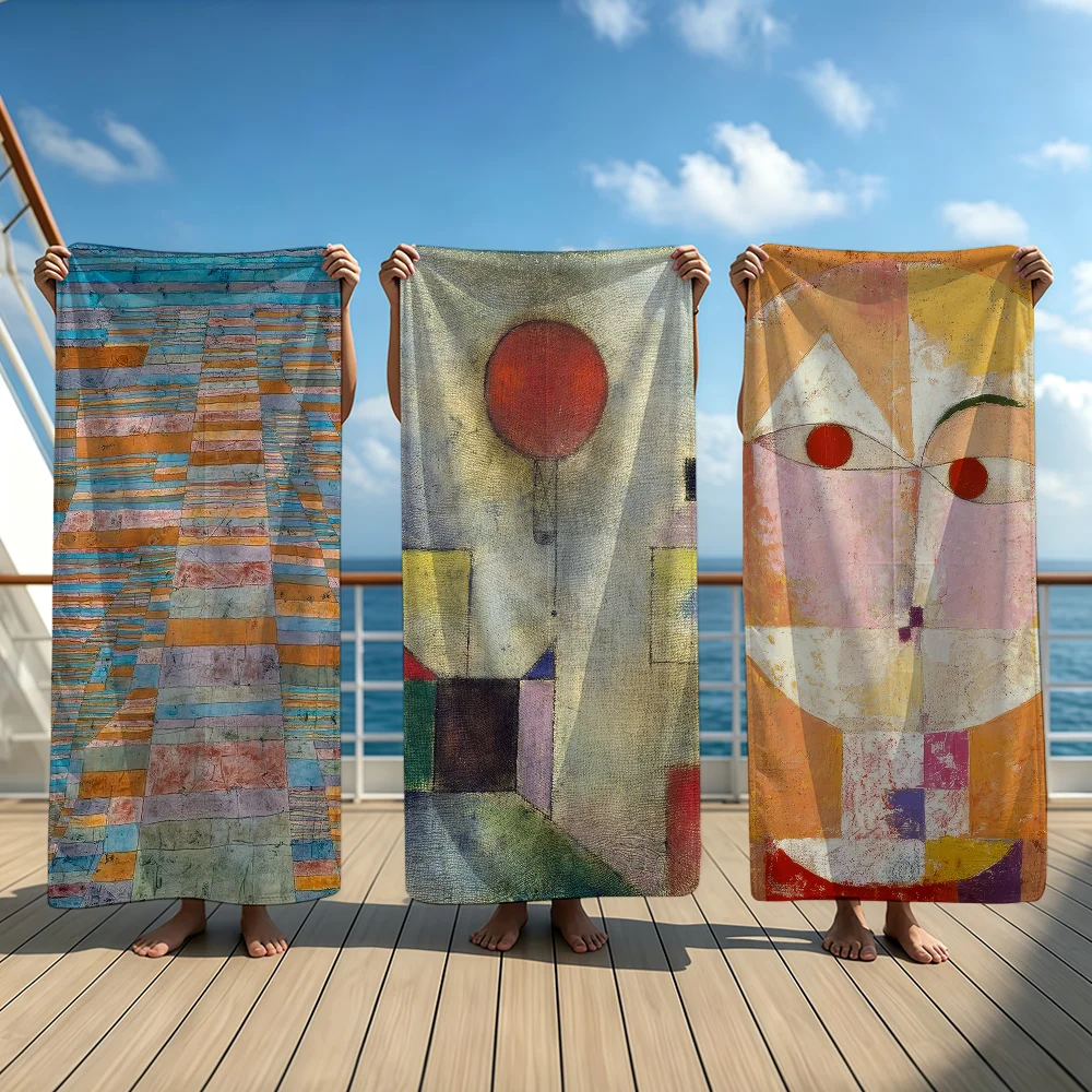 P-PaulS K-Klee Swiss German Artist Towel Beach Oversized Soft Ultra Absorbent Quick Drying Large Pool Travel Camping Bathroom