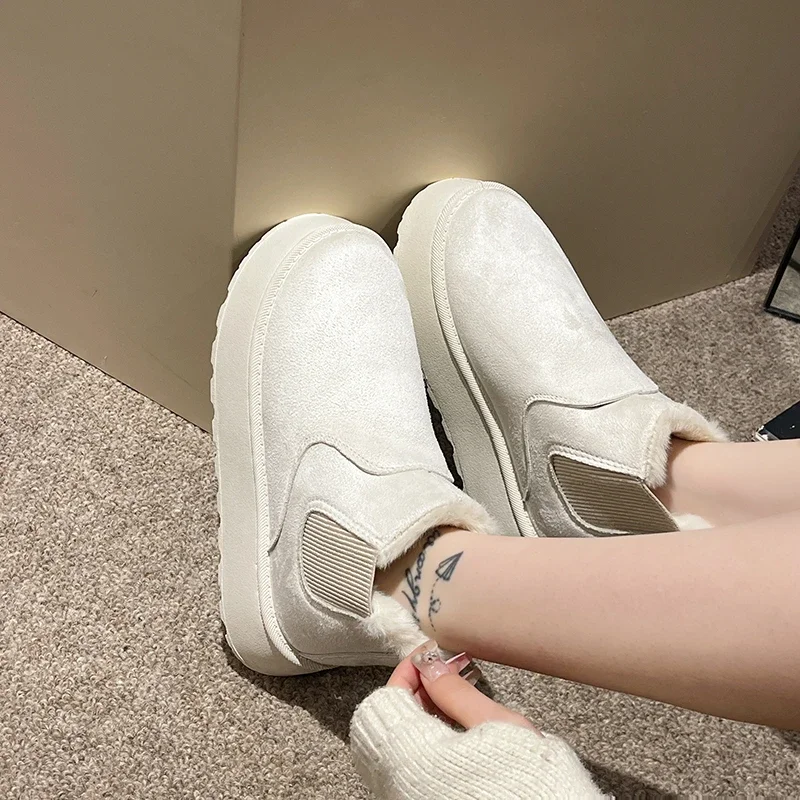 New Winter Women Snow Boots Plush Warm Non Slip Waterproof Ladies Flats Sneakers Casual Slip on Female Ankle Boots Botas Mujer