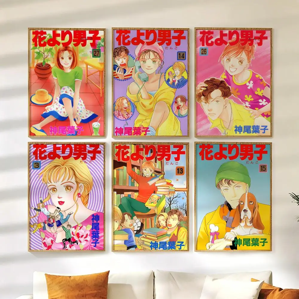 Boys O-Over Flowers Poster Wall Stickers HD Painting Self Adhesive Art Decals for Bedroom Living Room Home Decor