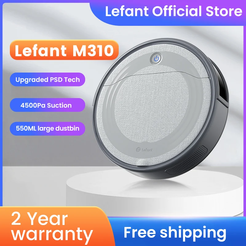 

Lefant M310 Robot Vacuum Cleaner-4500Pa Powerful Suction, PreciSense Obstacle Avoidance, 140 Mins Self-Charging,App/Voice/Remote