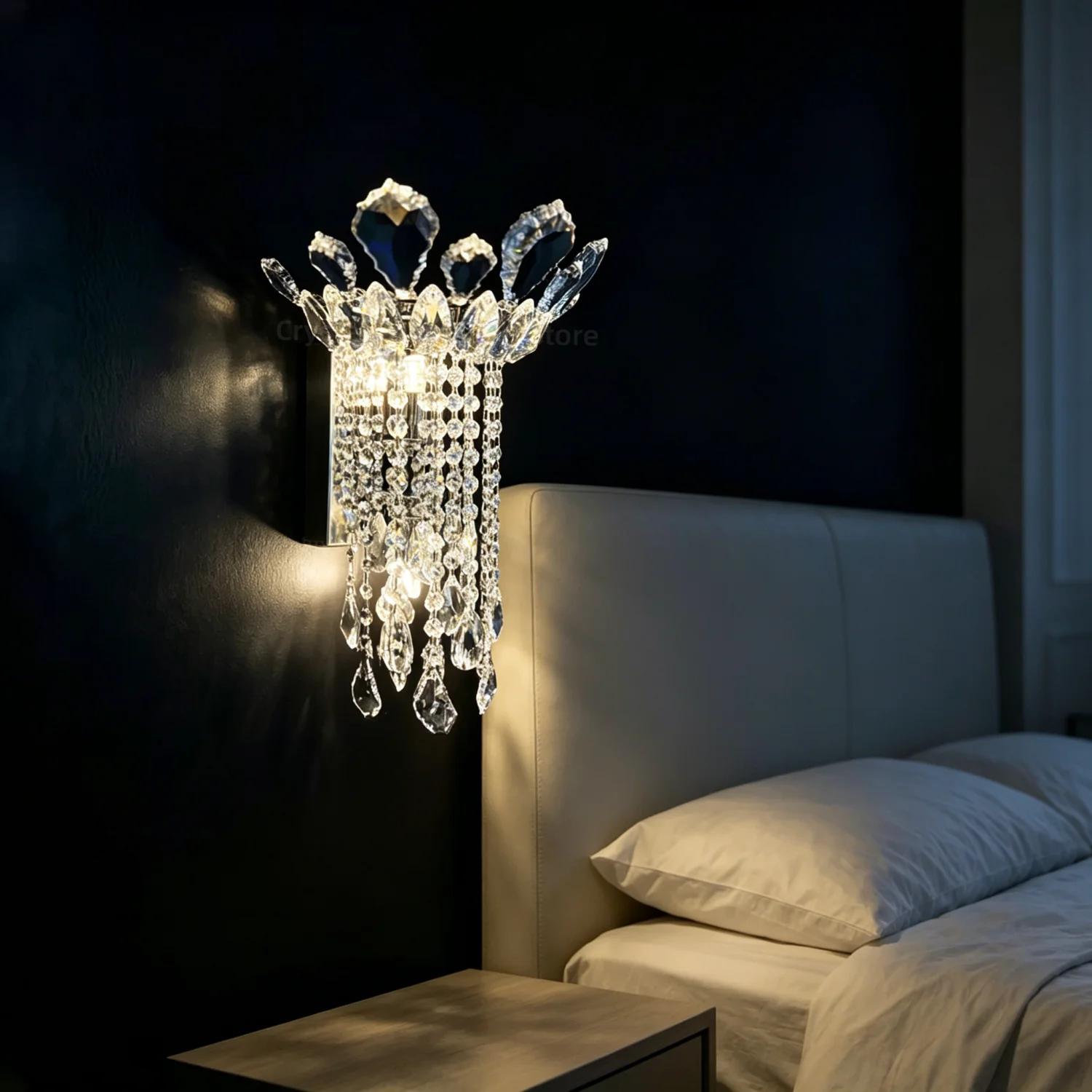 Crystal Wall Lamp Light Luxury Living Room Background Wall Decoration Lamp Designer High Quality Stair Bedroom Bedside Wall Lamp