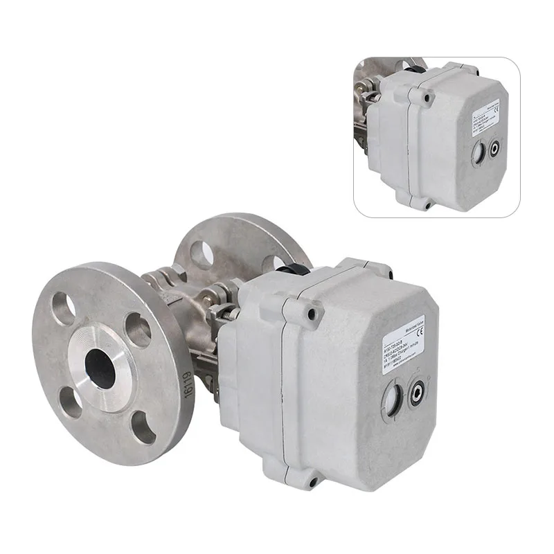 Mini Smart 304 Stainless Steel Electric Motorized Automatic Flange Water Control Actuator Ball Valve For Carbon Filter