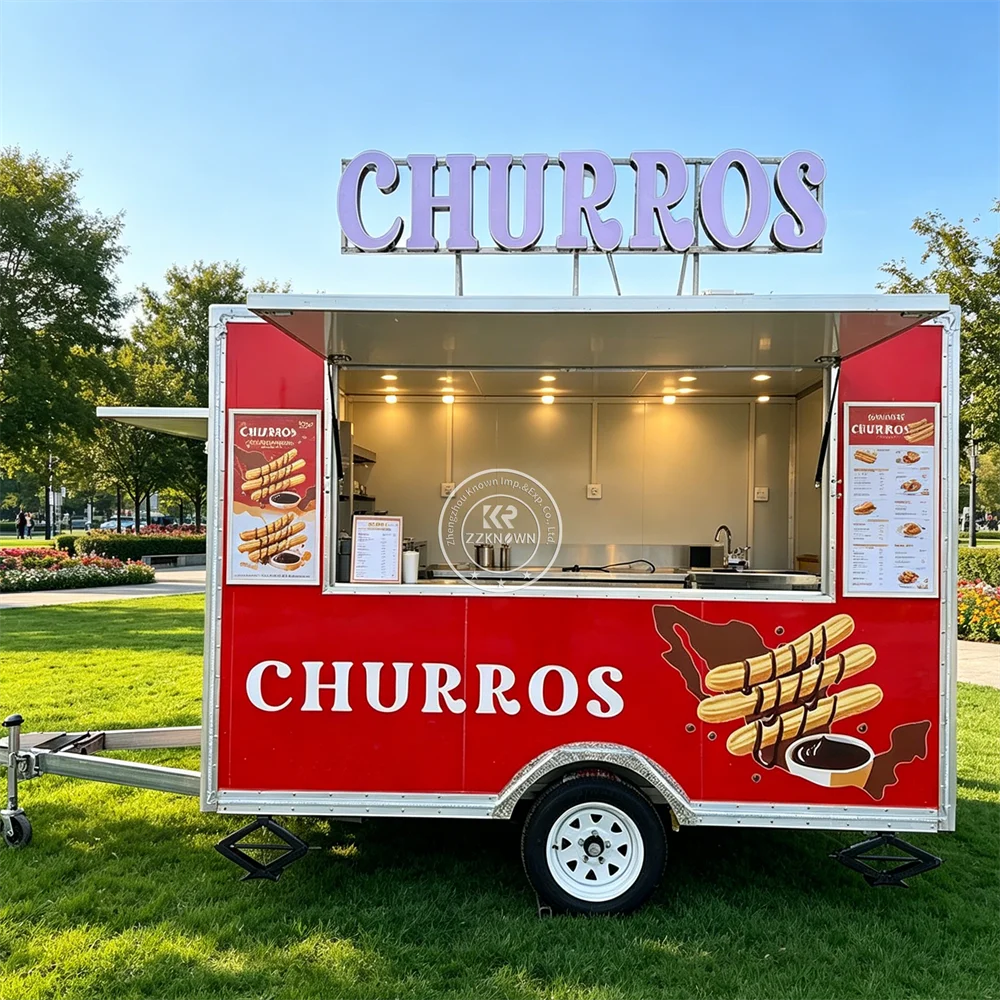 

Fully Equipped Mobile Beverage Truck Customized Hot Dog Snack Trailer Pizza Cart Food Trailer With Complete Kitchen Setup