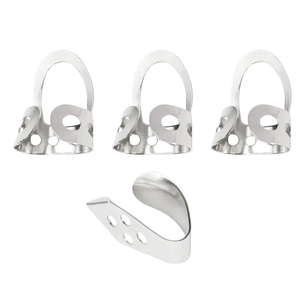 

1set Metal Banjo Durable Brass Ergonomic Design Comfortable Feeling Adjustable Finger Picks Guitar Accessories Silver Color