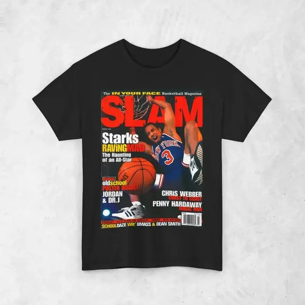 John Starks Shirt, Slam Cover T-Shirt, Unisex Sports Tee, Vintage Retro Basketball Streetwear, Men
