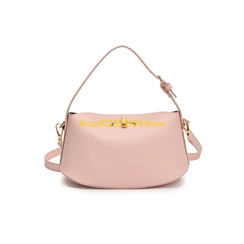 

G5AE Women Shoulder Bag Trendy Handbag PU Leather Bucket Bag Simple Bag Retro Crossbody Bag for Daily