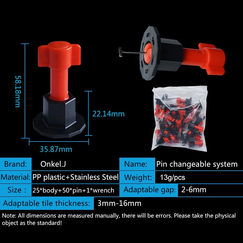 ONKEL.J Reusable Wall Tile Leveling System Toolkit Leveler Wedges Tile Spacers for Flooring Wall Tile Carrelage Leveling System