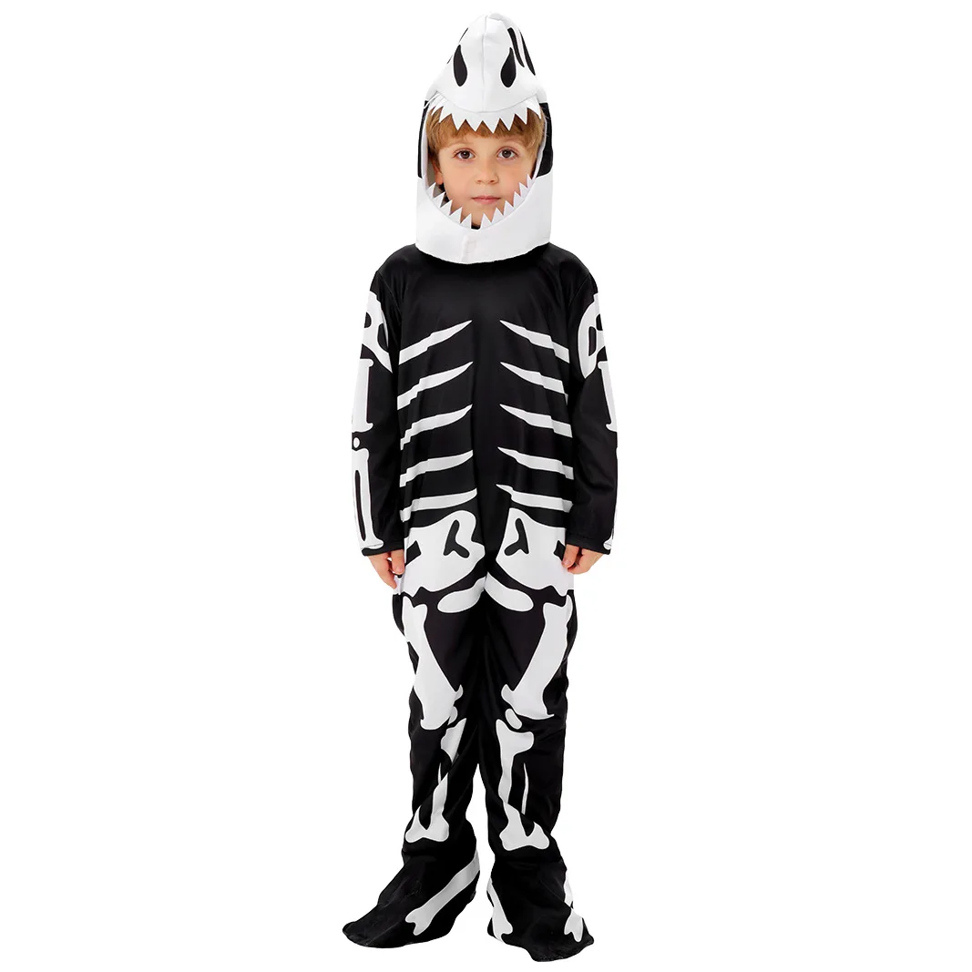 New Halloween Unisex Horror Skeleton Tyrannosaurus Rex Jumpsuit Carnival Hoilday Party Performance Cosplay Costume