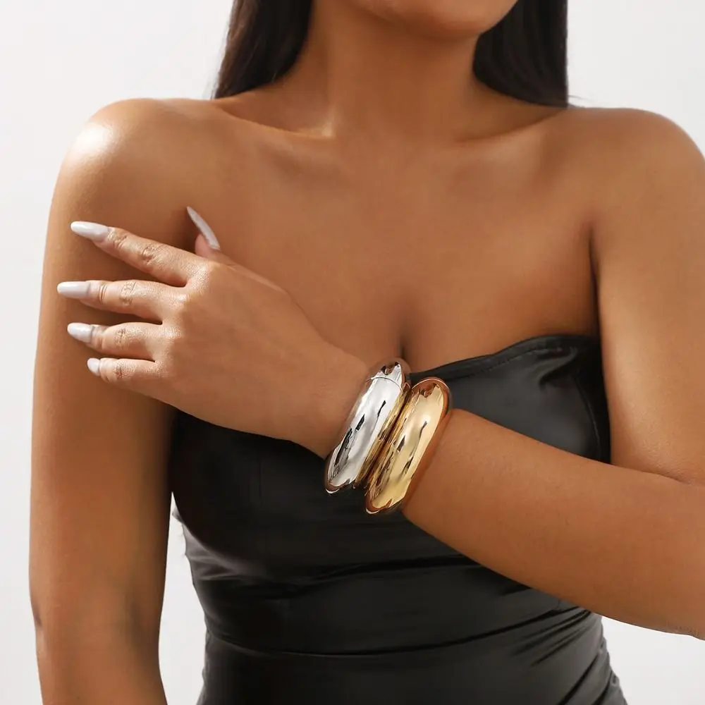 

Metal Wide Open Bangle Europe American Style Minority Design Cuff Bangles Jewelry Accessories Alloy Exaggerated Bracelet Girls