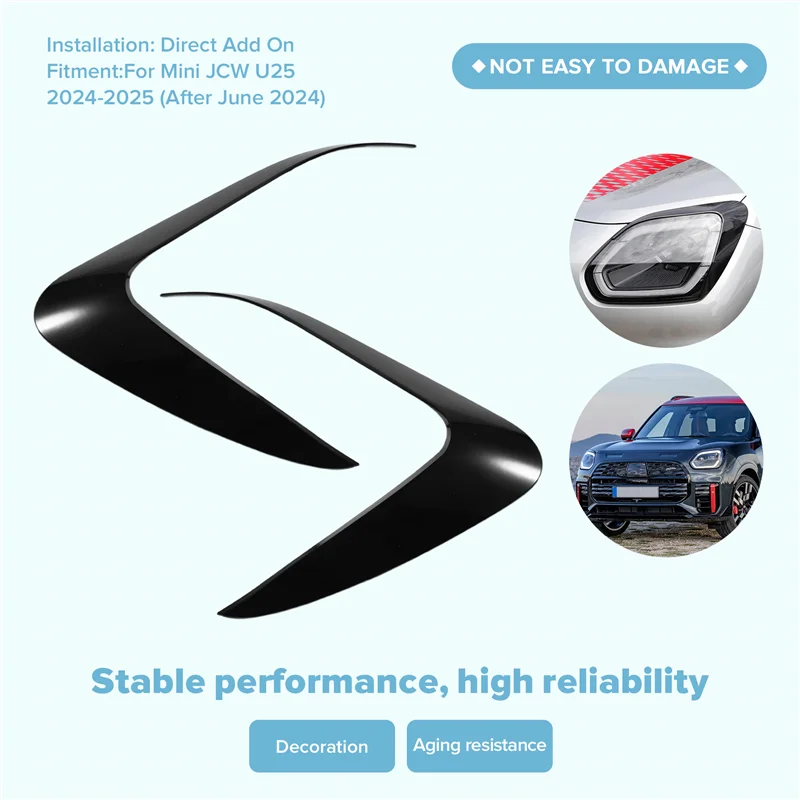 

2PCS Car Headlight Eyebrow Eyelid Light Lamp Decoration Kit For Mini JCW U25 2024-2025-A54R