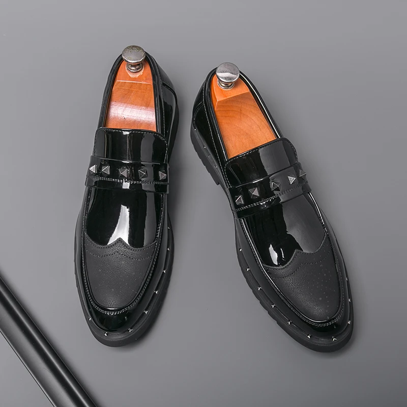 

Деловые мужские туфли Lofu, европейско-американские повседневные удобные модные модные кожаные туфли с острым носком, мужская социальная обувь