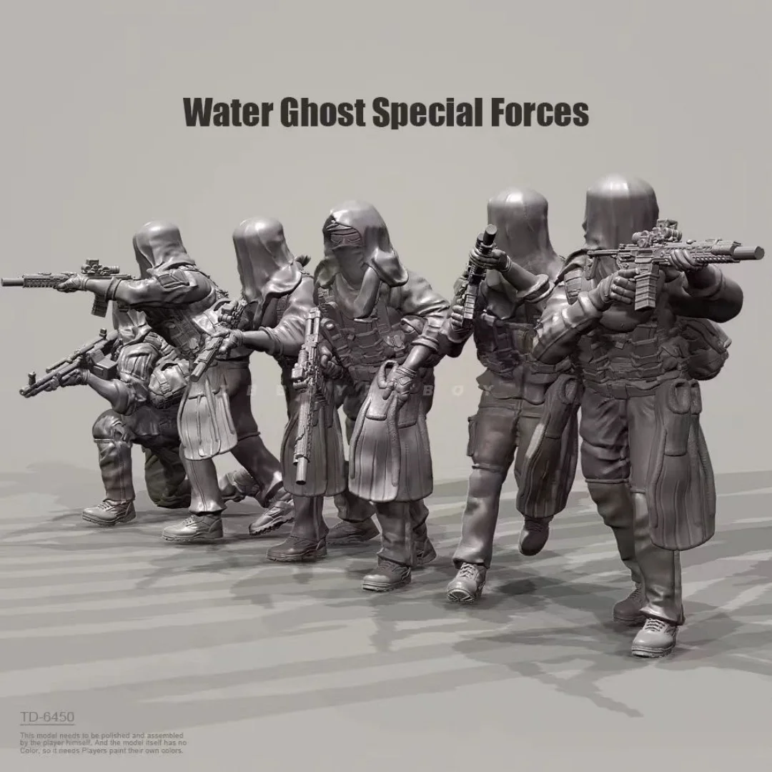 1/24 Scale Resin Figure Assembled Model Kit Water Ghost Special Forces 6 Figure Statue Unassembled and Unpainted 3D printing