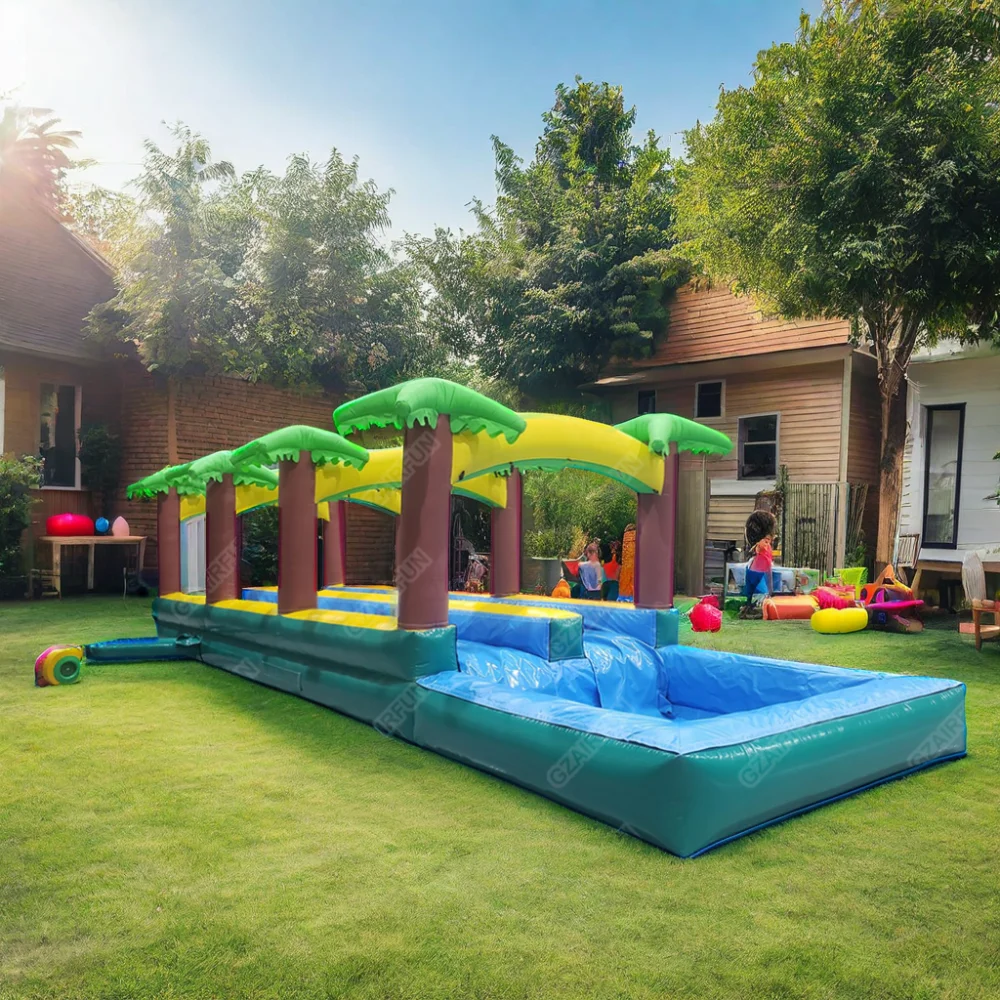 

Custom Commercial Grade Outdoor PVC Inflatable Water Slide Extension With Pool for Play Fun