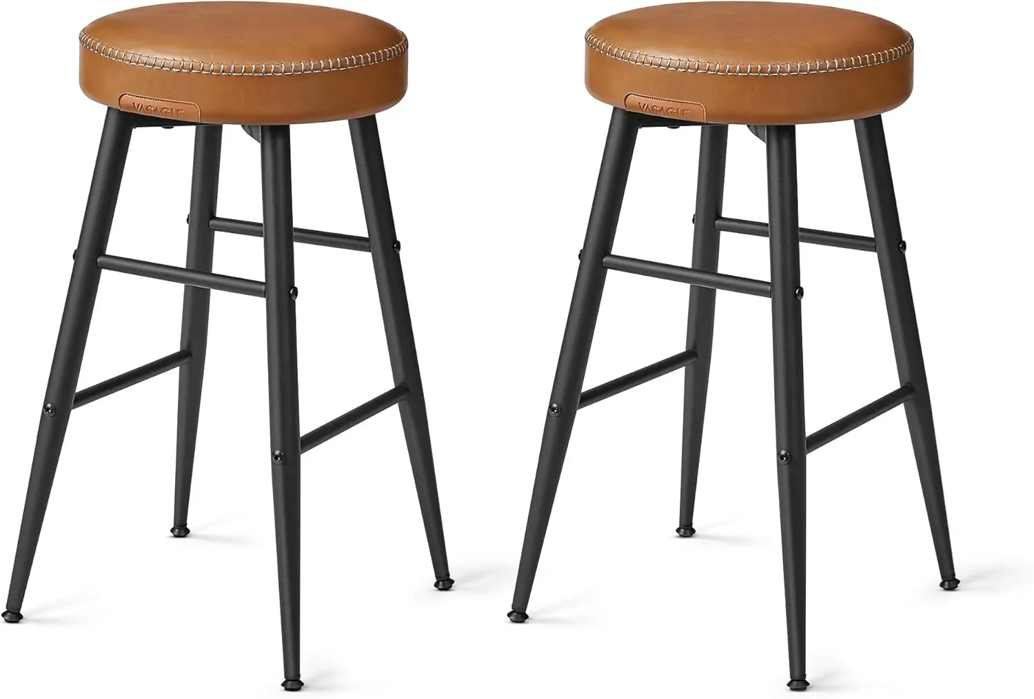 EKHO Collection - Bar Stools Set of 2, Counter Height Bar Stools, Kitchen Counter Stools, Mid-Century Modern Backless Counter