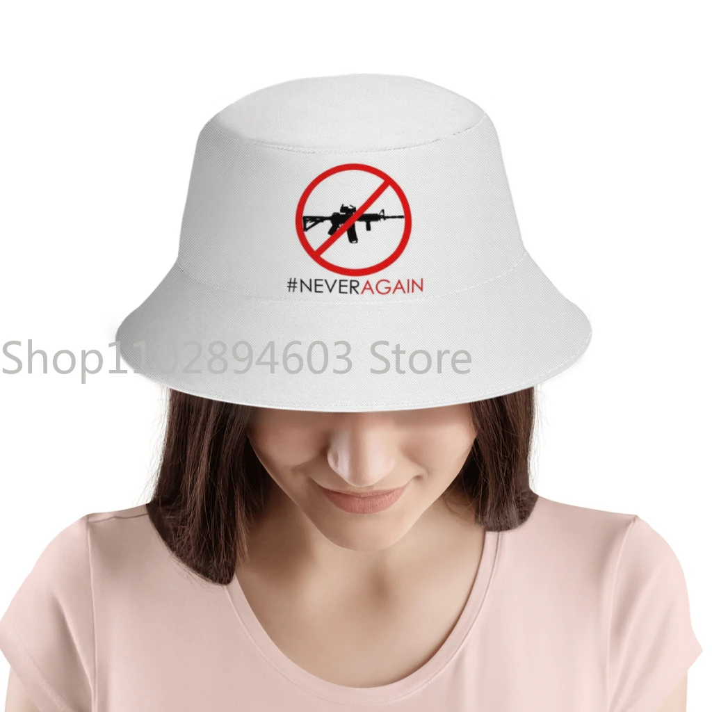 Summer Never Again Assault Weapons Against School Violence Bucket Hats for Women Men Beach Bob Fishing Hats Girls Boys Sun Hat