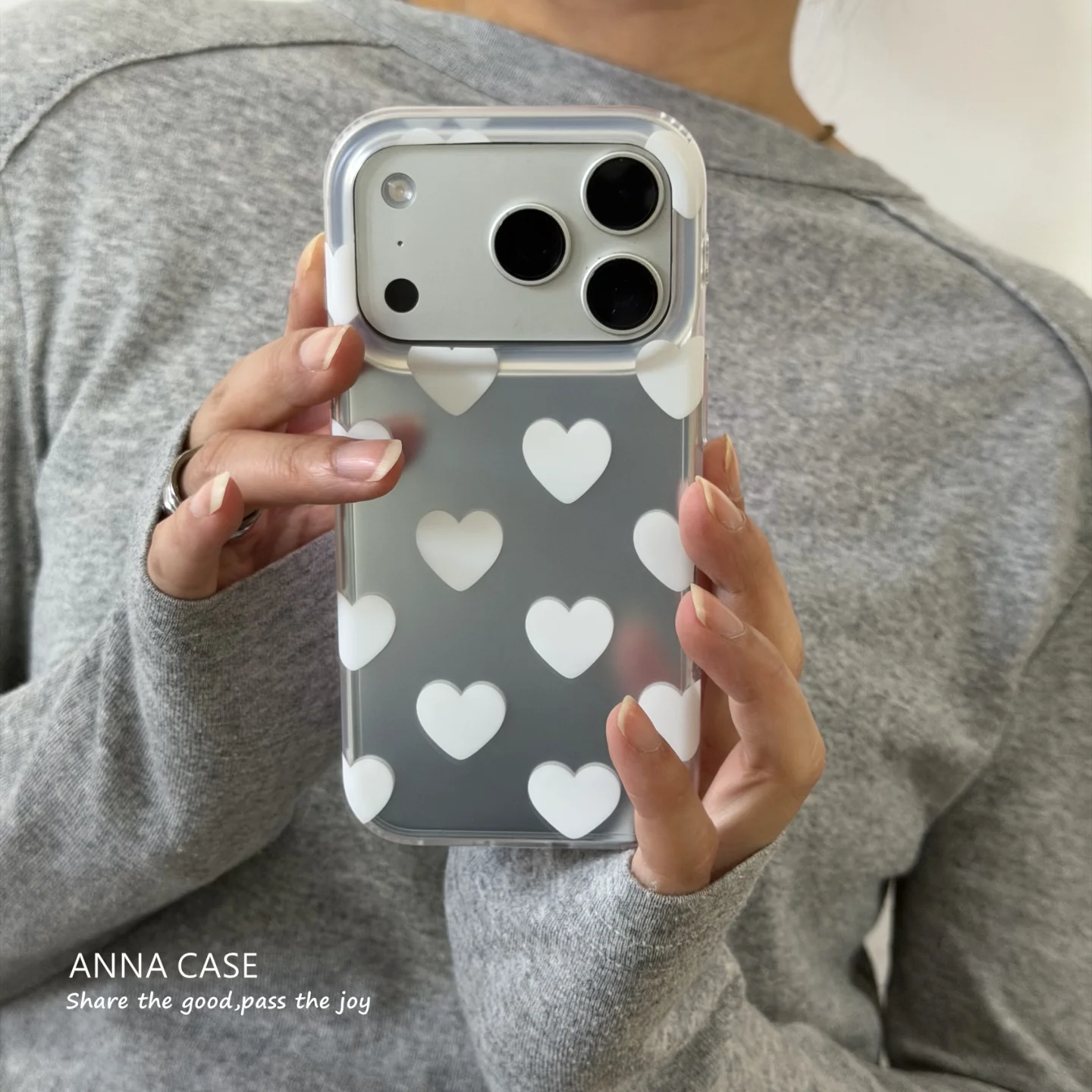 Korean Ins White & Pink Love H - Phone Cases Iphone 17 Pro Max review and price