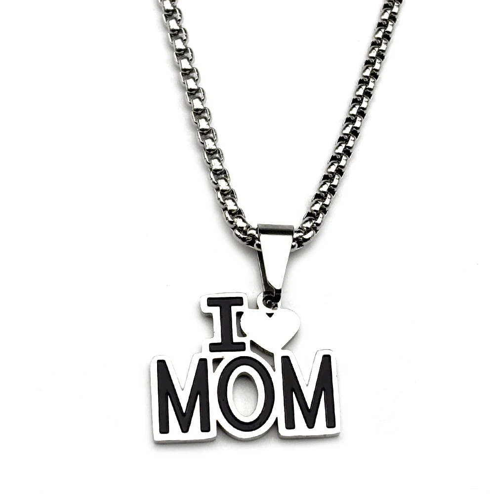 Geschenk für Mama, „Ich liebe Mama“-Kette aus Edelstahl, silberfarben, „Mein Heldin“, Muttertag, einfache Buchstaben-Halskette, Schmuckkette – Detail 8
