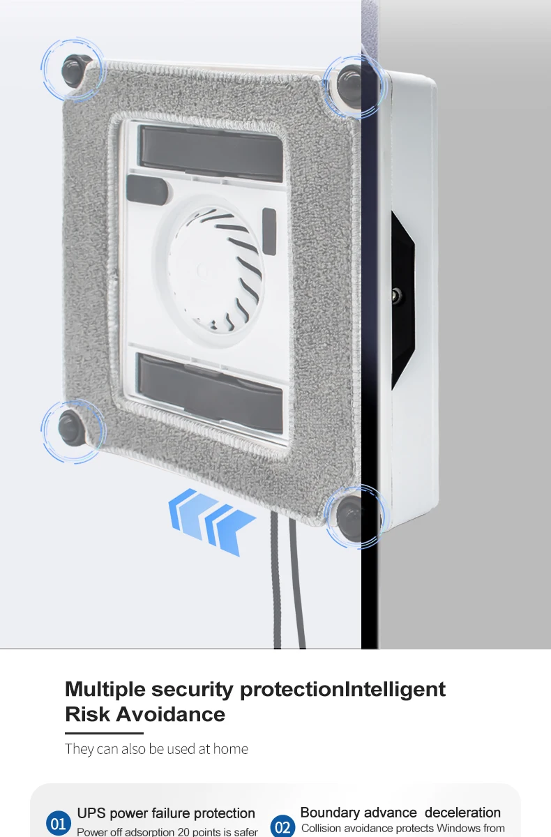 PuRuiKai Robot Electric Automatic Window Cleaning Robotic Vacuum Cleaner, with APP Remote Control, Two-way Automatic Spray