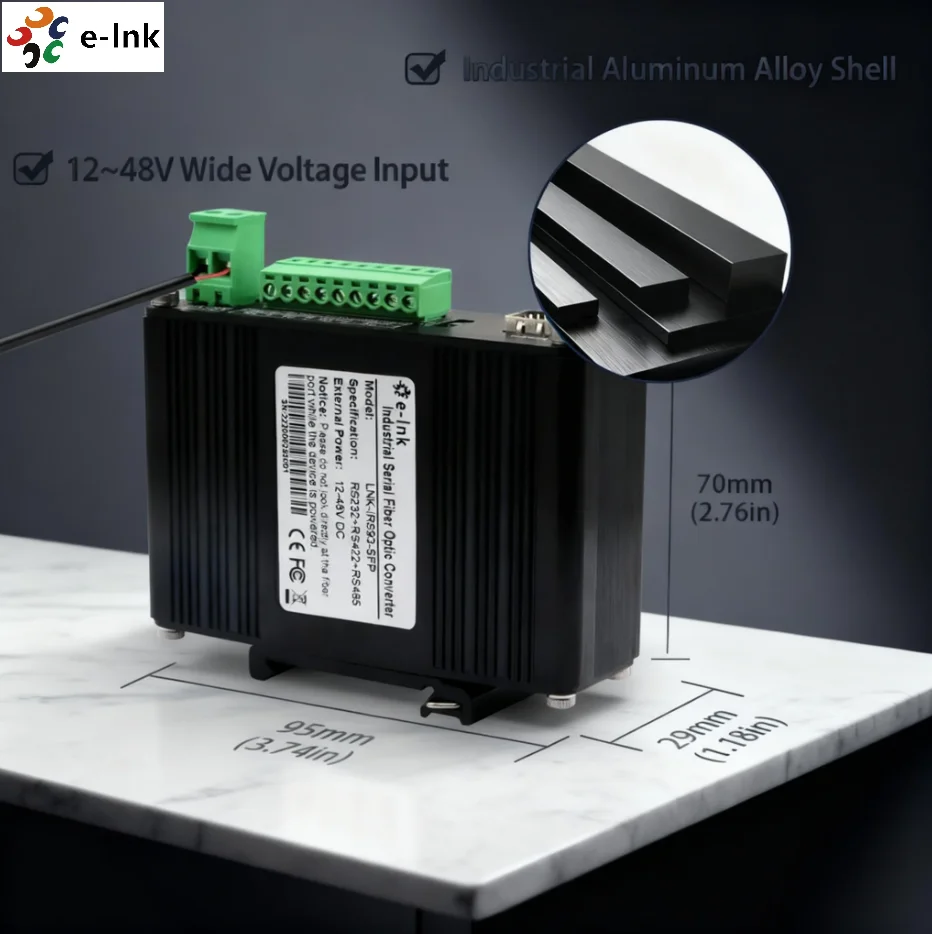 Industrial Fiber Optic Modem RS232 RS485 RS422 Converter 1000m Single Mode 2 Mbps DIN Rail Mount Stage Lighting Control DMX512