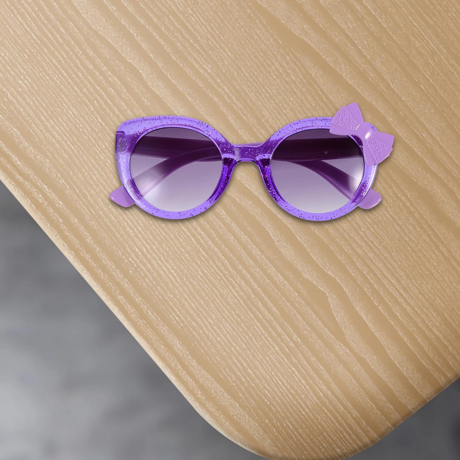 

Children Sunglasses Kids Bowknot Purple Frame Transparent Accessories Photo Prop Stylish Eyewear Decor Birthday New