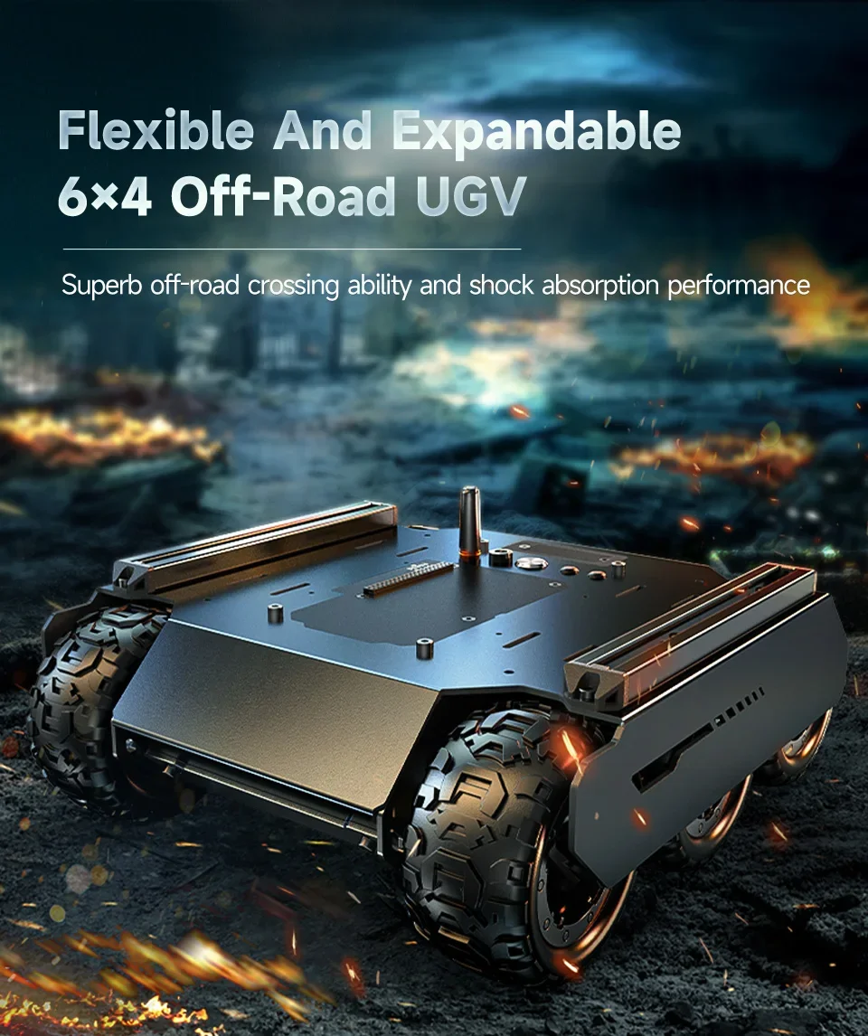 Mobile Robot Chassis Flexible Expandable ESP32 6 Wheel 4WD Image Camera Sensor Extended Rail from Computer
