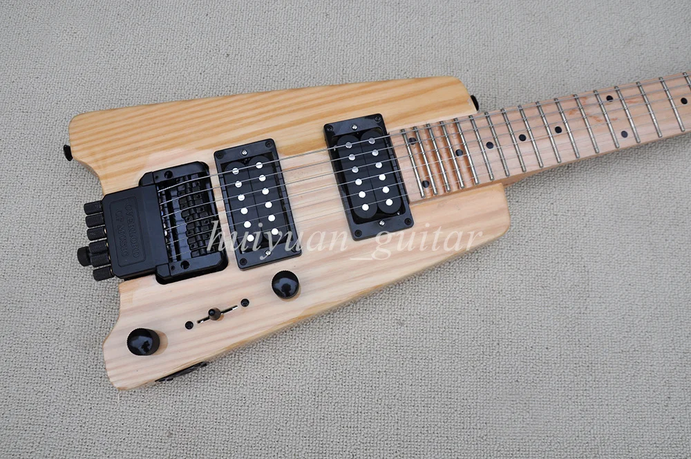 Flyoung 6 Strings  Headless Floyd Electric Guitar with Ash Body Maple Fretboard 24 Frets