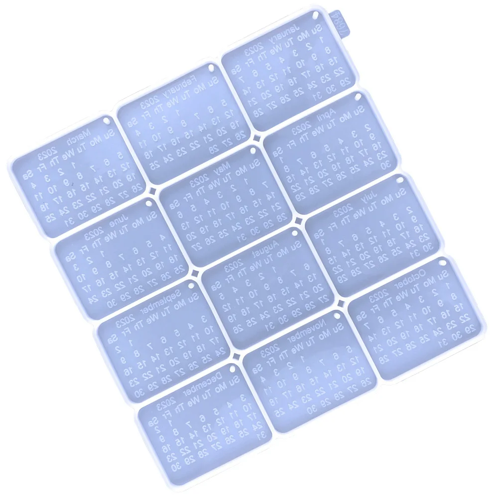 

Calendar Keychain Mold Silicone Diy Pendant Making Tools Creative Calendar Silicone Mold For Crafts Key Chain Pendant