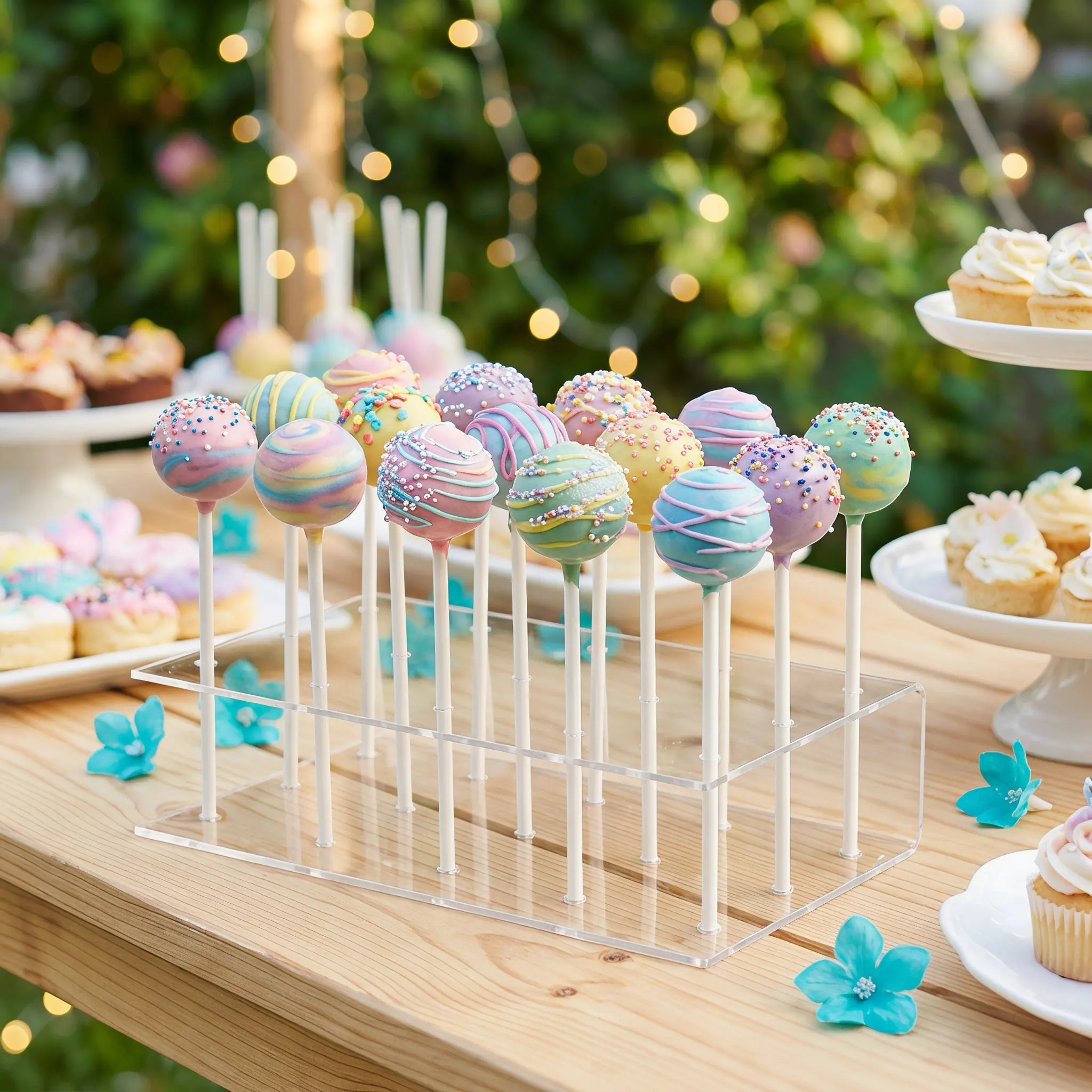 15 Hole Lollipop Holder Clear Acrylic Cake Pop Display Stand for Party Decorations Candy Buffet and Dessert Table
