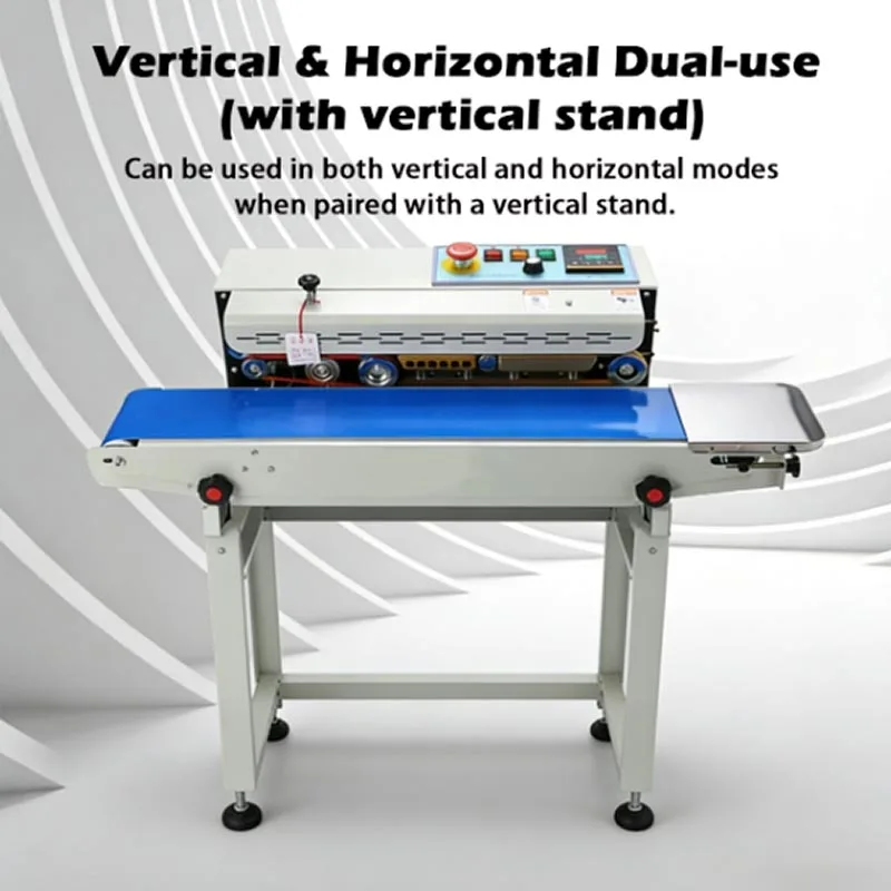 New Stainless Steel Electric Continuous Bag Sealing Machine Food Liquid Packing with Digital Temperature Control Stamped Date