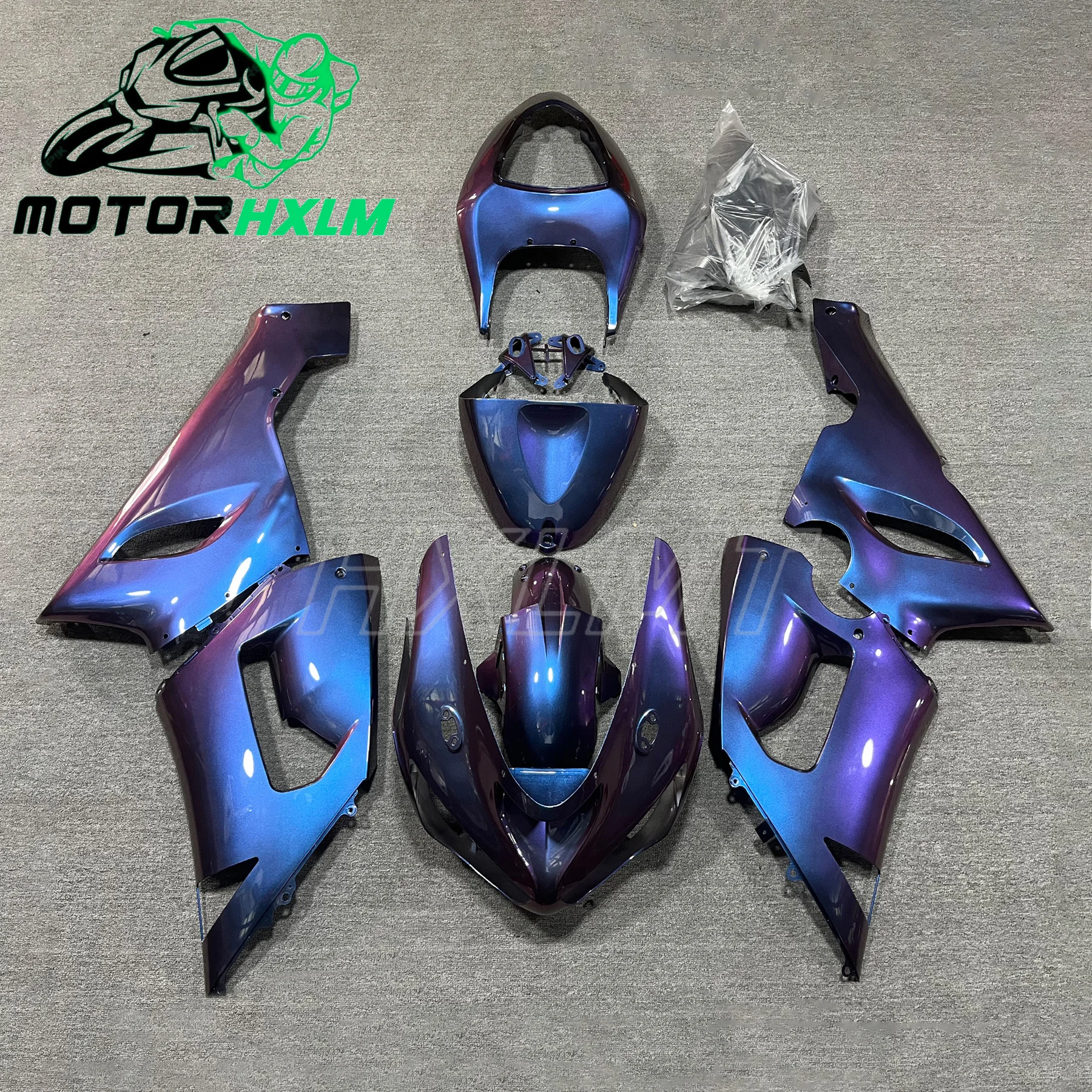 The ABS Plastic Fairings Carbon painted look Injection Molded Motorcycle Fairing Kit for Kawasaki ZX 6R 05 06